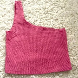 Pink one shoulder top